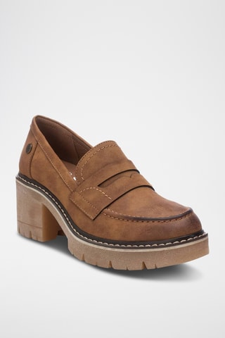 Mocassins à talons - Camel