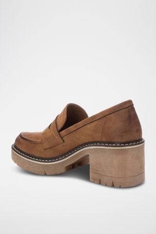 Mocassins à talons - Camel