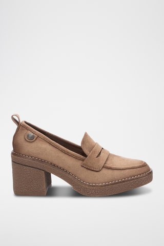 Mocassins à talons - Taupe