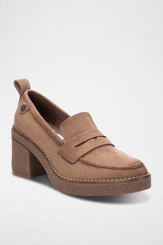 Mocassins à talons - Taupe