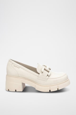Mocassins à talons - Ecru
