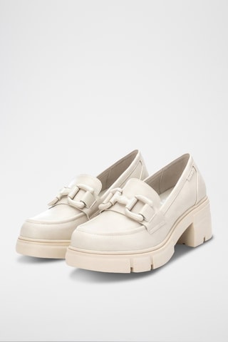 Mocassins à talons - Ecru
