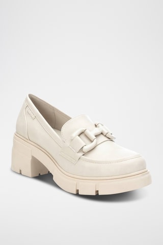 Mocassins à talons - Ecru