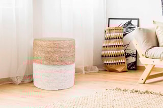 Pouf Blue Lagoon - Beige et écru