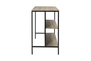 Table ilot et 2 tabourets Loka - Marron et noir