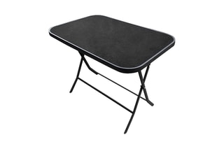 Mesa de jardim dobrável em vidro temperado Preto e cinzento