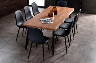 Table extensible - Imitation bois et noir
