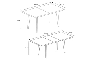 Table extensible - Imitation bois et noir