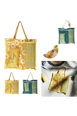 Sac de plage avec natte et coussin - 180 x 60 cm - Coloris aléatoire