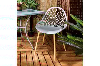 4 cadeiras de exterior Malaga 
Cinzento e natural