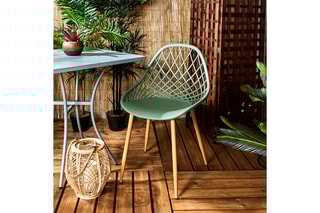 4 cadeiras de exterior Malaga Verde e castanho