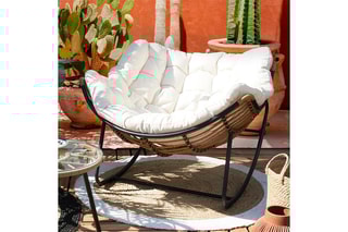 Fauteuil à bascule - Noir et beige