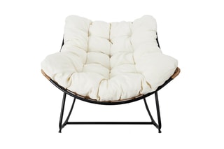 Fauteuil à bascule - Noir et beige