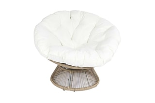 Fauteuil Cancun - Blanc et naturel