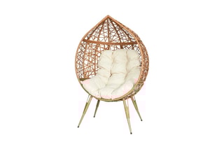 Fauteuil Oeuf - 
Blanc et naturel