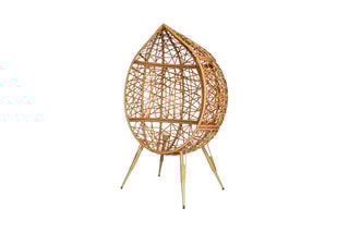 Fauteuil Oeuf - 
Blanc et naturel