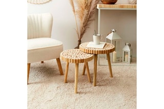 2 tables basses gigogne Rondin - 
Naturel