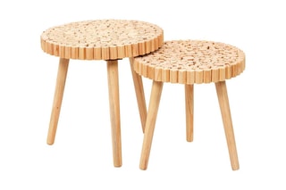 2 tables basses gigogne Rondin - 
Naturel
