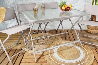 Mesa dobrável de vidro temperado Formentera - 110 x 70 cm