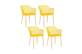 4 cadeirões de exterior Malaga Amarelo