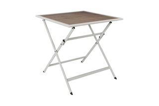 Mesa Barcelone - Branco e imitação de madeira