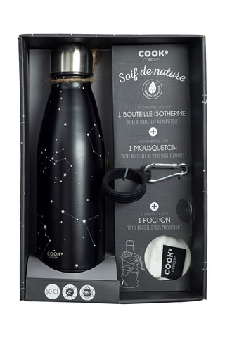 Coffret bouteille isotherme en acier inoxydable - 50 cl