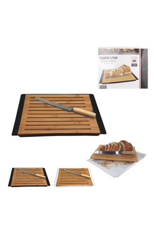 Planche à pain en bambou et couteau - 38 cm