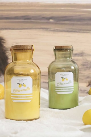 Bougie parfumée - Senteur citronnelle - Coloris aléatoire