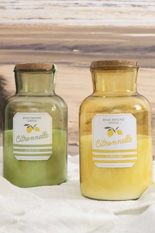 Bougie parfumée - Senteur citronnelle - Coloris aléatoire