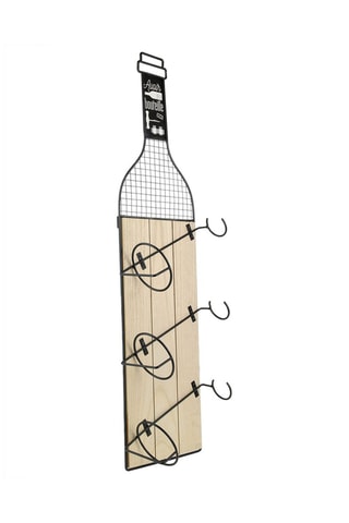 Porte-bouteilles en bois - Naturel et noir