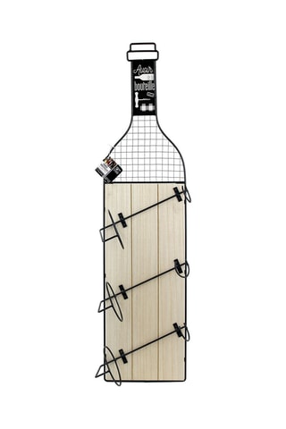 Porte-bouteilles en bois - Naturel et noir