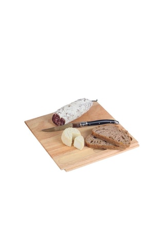 Cave à fromage en bois et couteau en acier inoxydable - 25 x 25 x 10 cm