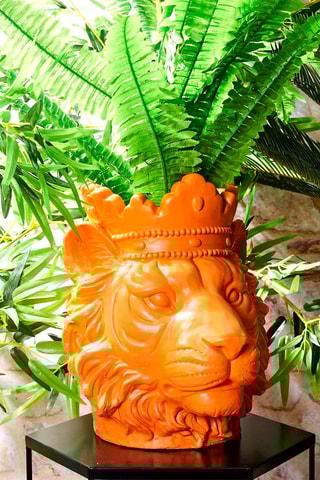 Pot de fleurs lion Magnesa - 35 cm - Orange