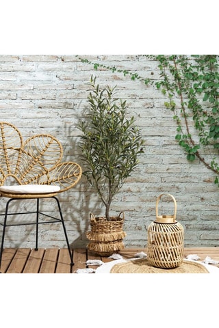 Arbre d'olivier artificiel en pot - 120 cm - Vert