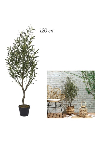 Arbre d'olivier artificiel en pot - 120 cm - Vert