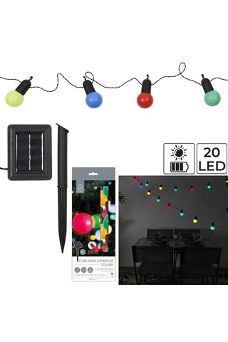 Guirlande solaire d'extérieur LED - 20 LED - 1,67 m