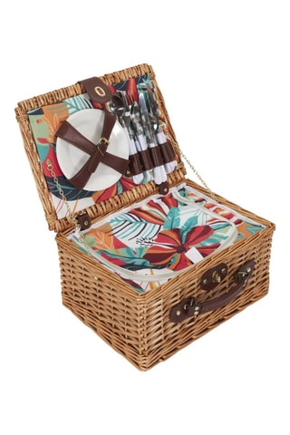 Panier pique-nique isotherme avec vaisselle - 4 personnes - Modèle aléatoire