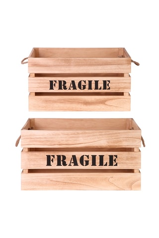 2 cagettes en bois - 48 cm et 53,5 cm - Naturel