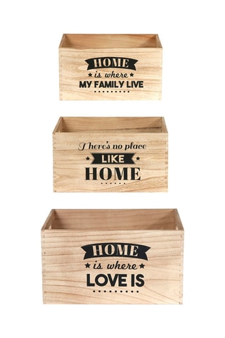 3 cagettes en bois - Naturel - 28, 34 et 40 cm