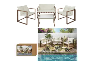 Conjunto de jardim Cagliari 4 lugares