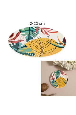 6 assiettes Paradis Exotique - 20 cm