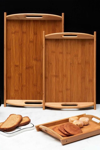 3 plateaux en bambou - 34 x 5 x 52,4 cm