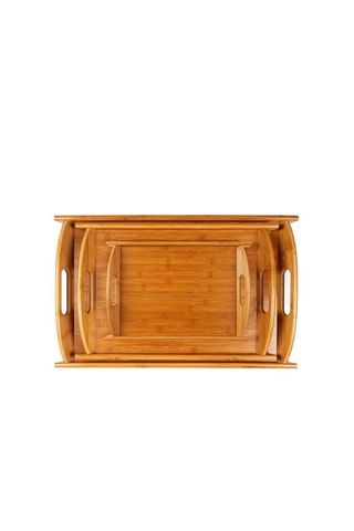 3 plateaux en bambou - 34 x 5 x 52,4 cm