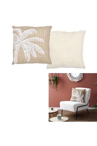 Coussin - 40 x 40 cm - Marron et blanc