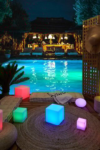 Lampe extérieure LED Cube - Blanc