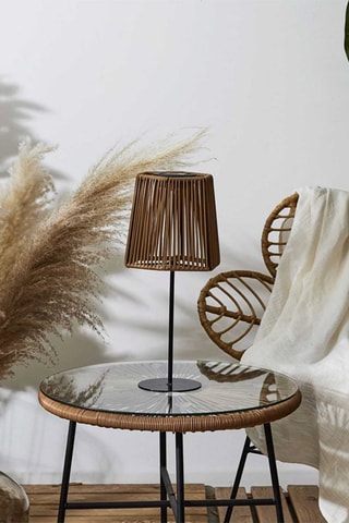 Lampe de table extérieure solaire LED - Beige