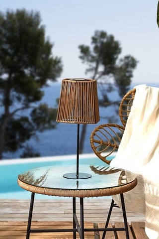 Lampe de table extérieure solaire LED - Beige