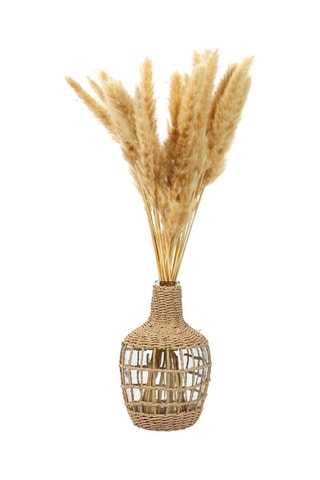Vase dame-jeanne tressé - 
25,5 cm - Beige