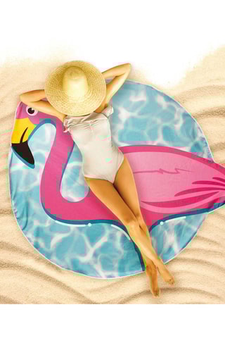 Drap de plage Flamand - Rose et bleu - 150 x 150 cm