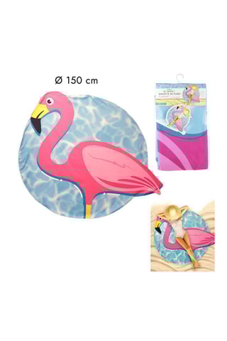 Drap de plage Flamand - Rose et bleu - 150 x 150 cm